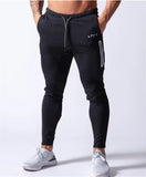 Men's Sports Gym Slim Fitness Jogging Pants Men's Casual Pencil Pants Pure Cotton Fashion Skinny Foot Zipper Sweatpants