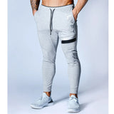 Men's Sports Gym Slim Fitness Jogging Pants Men's Casual Pencil Pants Pure Cotton Fashion Skinny Foot Zipper Sweatpants
