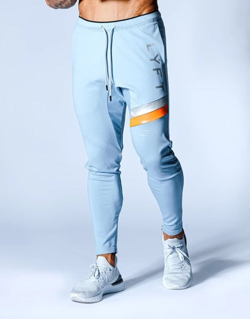 Men's Sports Gym Slim Fitness Jogging Pants Men's Casual Pencil Pants Pure Cotton Fashion Skinny Foot Zipper Sweatpants