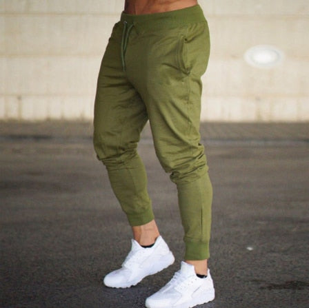 Men Bodybuilding Pant Autumn Spring Tracksuit Sweatpants Casual Solid Slim Harajuku Style Trousers Drawstring Full Length Pants