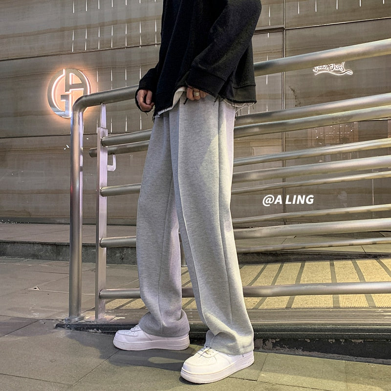 Sweatpants Men Straight Harem Pants Male Korean Man Loose Casual Pants Streetwear Sport Trousers Men's Joggers Oversize Sports