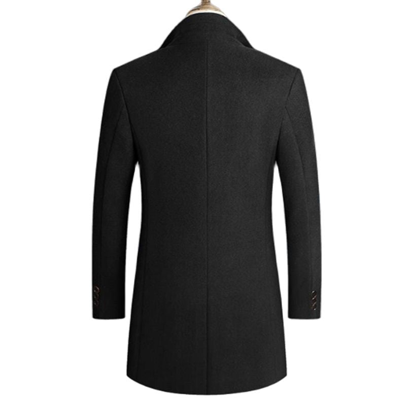 New Autumn Winter Long Overcoat Men Fashion Slim  Fit Long Wool Blends Coats Men Solid Business Causal Windbreaker Jackets Men