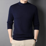 Brand New Men's Cashmere Sweater Half Turtleneck Men Sweaters Knit Pullovers For male Youth Slim Knitwear Man Sweater