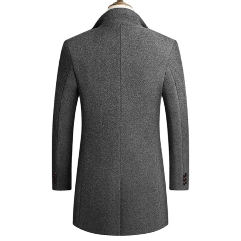 New Autumn Winter Long Overcoat Men Fashion Slim  Fit Long Wool Blends Coats Men Solid Business Causal Windbreaker Jackets Men