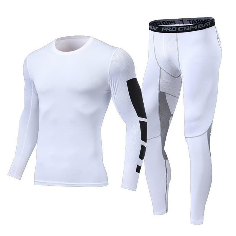 Men's Running Tracksuit Training Fitness Sportswear Set Compression Leggings Sport Clothes Gym Tight Sweatpants