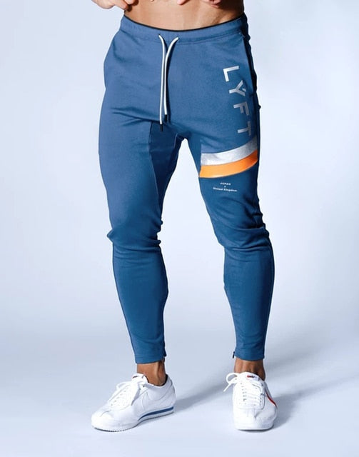 Men's Sports Gym Slim Fitness Jogging Pants Men's Casual Pencil Pants Pure Cotton Fashion Skinny Foot Zipper Sweatpants