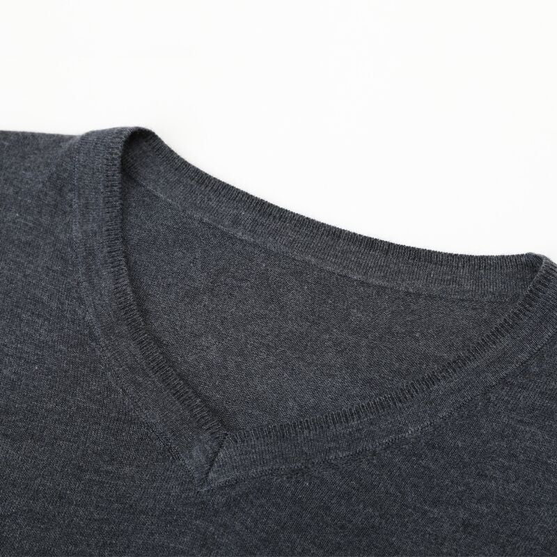 Autumn New Men's Thin Knit Sweater Business Casual V-neck Pullovers Classic Style Comfortable Slim Basic Sweater Male Brand