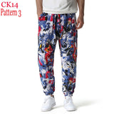 Fashion Traditional Nation Print Cotton Linen Joggers Pants Men Hip Hop Harem Trousers Mens Hippie Casual Streetwear Sweatpants