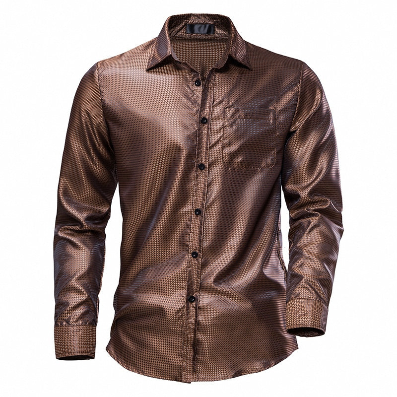 Men's Floral Black Dress Shirts Stylish New Long Sleeve Steampunk Shirt Men Party Club Bar Social Shirt Male Chemise Homme