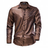Men's Floral Black Dress Shirts Stylish New Long Sleeve Steampunk Shirt Men Party Club Bar Social Shirt Male Chemise Homme