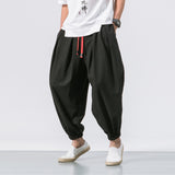 New Chinese Style Harem Pants Men Streetwear Casual Joggers Mens Pants Cotton Linen Sweatpants Ankle-length Men Trousers M-5XL