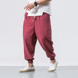 New Chinese Style Harem Pants Men Streetwear Casual Joggers Mens Pants Cotton Linen Sweatpants Ankle-length Men Trousers M-5XL
