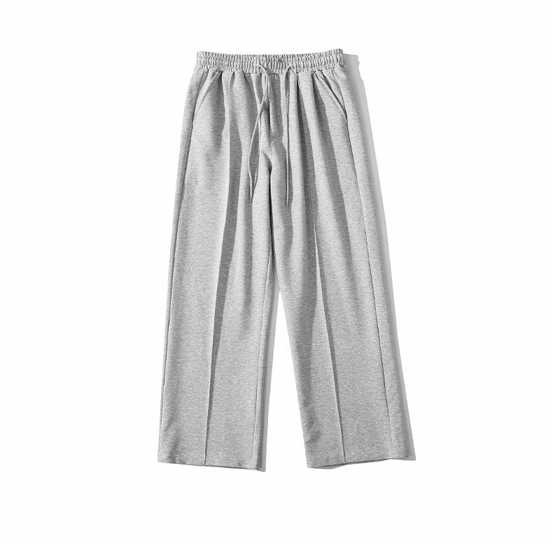 Summer Thin Casual Pants Men's Fashion Gray Black White Wide-leg Pants Men Streetwear Loose Straight Joggers Sweatpants Mens