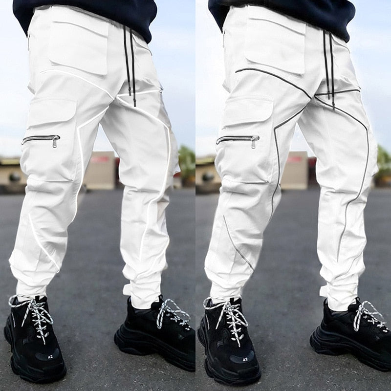 Cargo Pants Men's European And American Tide Loose Straight Sweatpants Multi-Pocket Trend Hip-hop Tight Pants