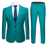 Jacket + Pants 2 Pieces Set Fashion New Men's Casual Boutique Business Dress Wedding Groom Suit Coat Blazers Trousers