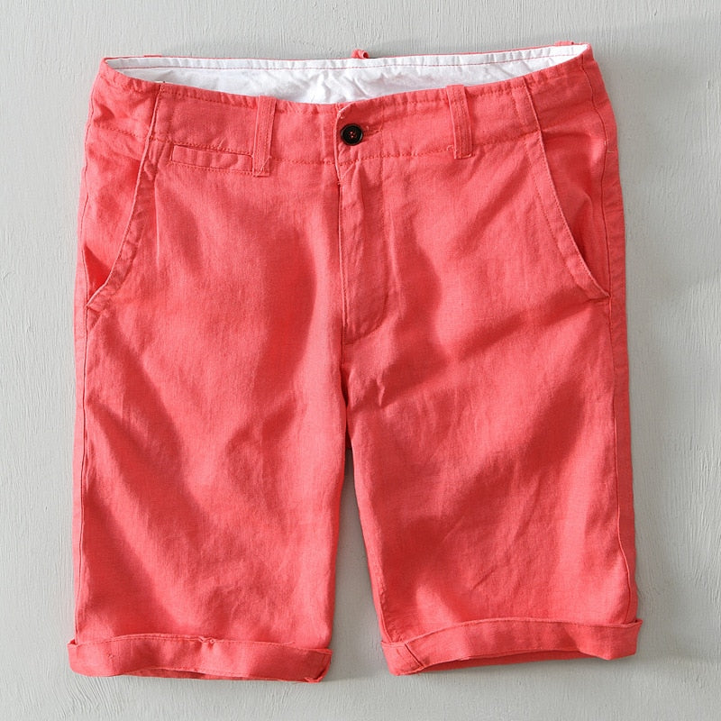 100% Pure Linen Shorts Fpr Men Summer New Fashion Loose Beach Holiday Shorts Man Casual Shorts Plus Size Y2894