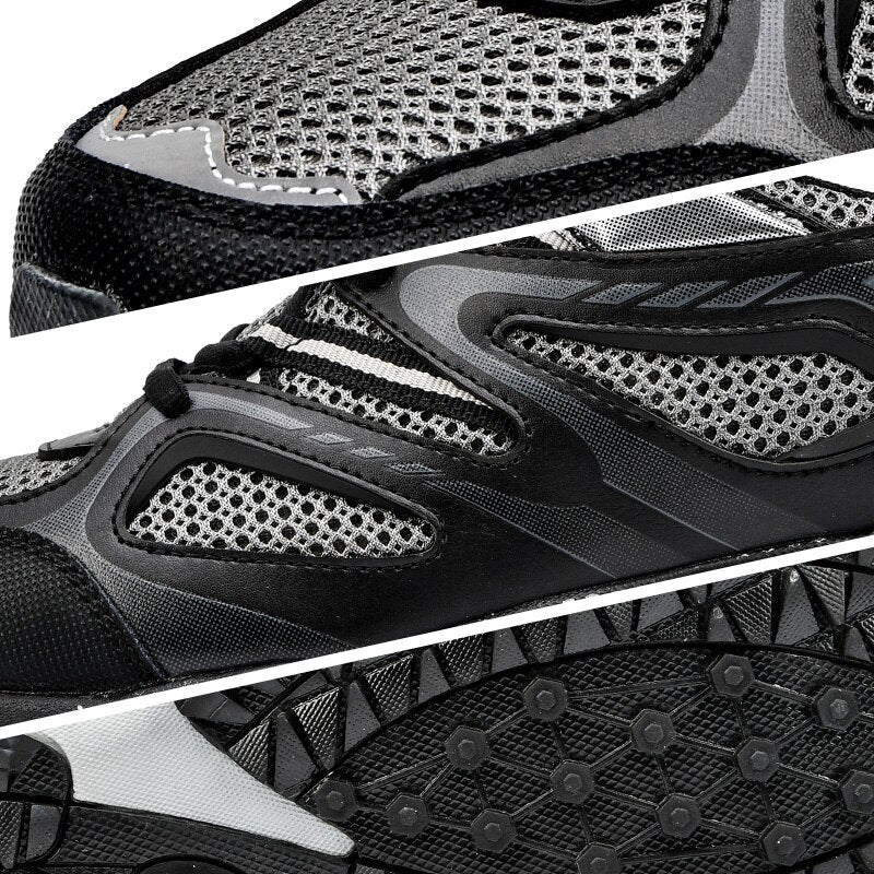 New Arrival Classics Style Men Running Shoes Cow Split Mesh Men Sport Shoes Lace Up Outdoor Jogging Shoes