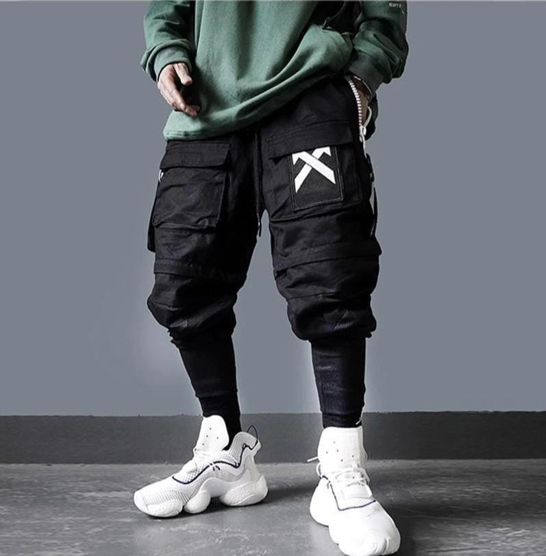 Detachable Multi-Pocket Cargo Pants Men Harajuku Hip Hop Streetwear Joggers Man Elastic Waist Sweatpants