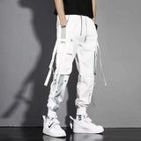 Classic Streetwear Casual Men Ribbons Harem Jogging Pants Male Slim Fit Spring Cargo Pants Multi-Pockets Women Trousers Jo