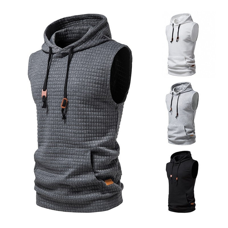Mens Sleeveless Hoodies Fashion Casual Zipper Hooded Sweatshirt Men bodybuilding tank top sporting Shirt waistcoat vest gym
