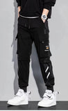 Classic Streetwear Casual Men Ribbons Harem Jogging Pants Male Slim Fit Spring Cargo Pants Multi-Pockets Women Trousers Jo