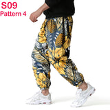 Fashion Traditional Nation Print Cotton Linen Joggers Pants Men Hip Hop Harem Trousers Mens Hippie Casual Streetwear Sweatpants