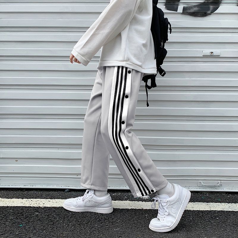Basketball Man New Streetwear Sweatpant Baggy Pants Side Split Casual Sport Pants Wide Leg Oversize Pants