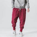 New Chinese Style Harem Pants Men Streetwear Casual Joggers Mens Pants Cotton Linen Sweatpants Ankle-length Men Trousers M-5XL