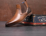 Men Chelsea Boots New Winter Men Boots Soft Leather Elastic Strap Ankle Boots Smart Formal Business Dress shoes Man S