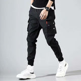 Classic Streetwear Casual Men Ribbons Harem Jogging Pants Male Slim Fit Spring Cargo Pants Multi-Pockets Women Trousers Jo