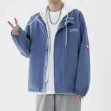 Men's Windbreaker Jacket With Hood Streetwear Outdoor Jackets Men Hip Hop Japan Style Harajuku Hoodies Jackets Men