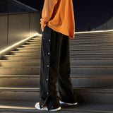 Streetwear Sweatpants Spring Men Pants Overalls Hip Hop Joggers Baggy Loose Side Buttons Trousers