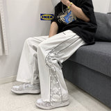 Streetwear White Cargo Pants Men Oversize Wide Pants Harajuku Sweatpants Fashion Joggers Skateboard Pants Techwear