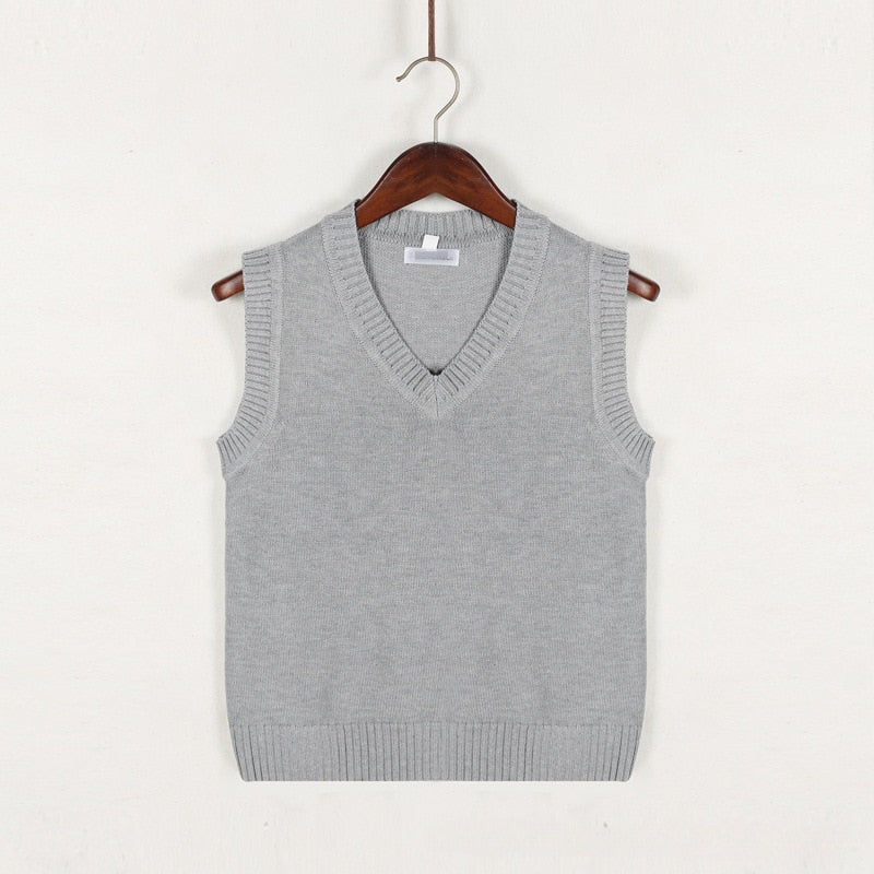 Sweater Vest Men Thicken V-neck Sleeveless Knitted Sweaters Vests Striped Retro Preppy-style Simple Chic Loose Casual All-match