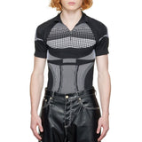 Men's Fashion Long Sleeve T-shirt Elastic T-Shirts Turtleneck Male Contrast Color Tops New Stripe Spliced Clothing