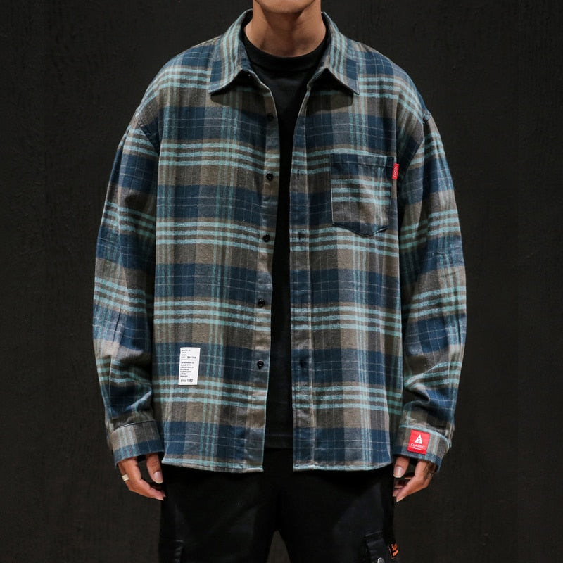 Autumn Men's Shirt New Arrival Fashion Plaid Long Sleeve Shirts Casual Business Plus Size Loose Blouse For Men Women