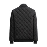 Autumn Winter Bomber Jacket Men Diamond Pattern Fleece Lined Casual Jacket Men Fashion Clothing Brand New Slim Fit Coat