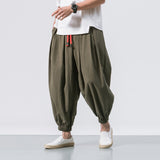 New Chinese Style Harem Pants Men Streetwear Casual Joggers Mens Pants Cotton Linen Sweatpants Ankle-length Men Trousers M-5XL