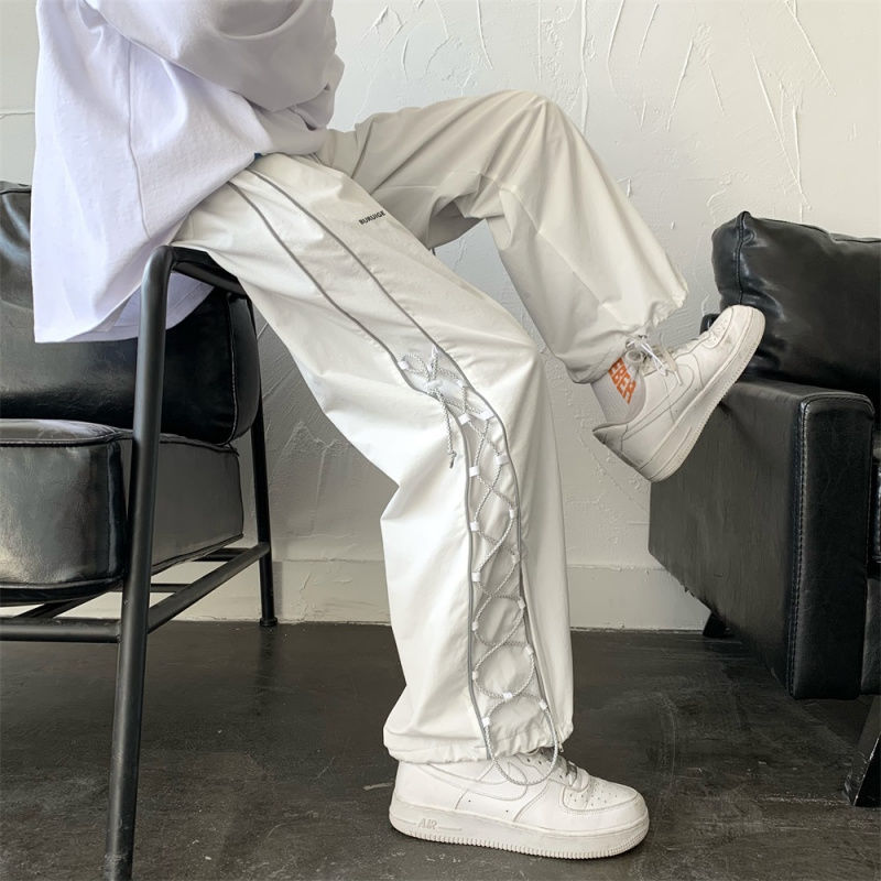 Streetwear White Cargo Pants Men Oversize Wide Pants Harajuku Sweatpants Fashion Joggers Skateboard Pants Techwear