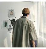 Gotmes Summer New Fashion Loose Solid Shirts Men's  Casual Short Sleeve Shirts Turn-down Collar Clothing Blouses Tops Q02