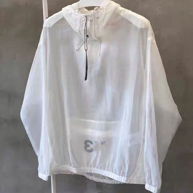 Men's Hoodie Sweatshirt Long Sleeve Jacket Thin Tops Summer Sun Protection Casual Loose Streetwear Fashion Outerwear New