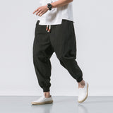 New Chinese Style Harem Pants Men Streetwear Casual Joggers Mens Pants Cotton Linen Sweatpants Ankle-length Men Trousers M-5XL