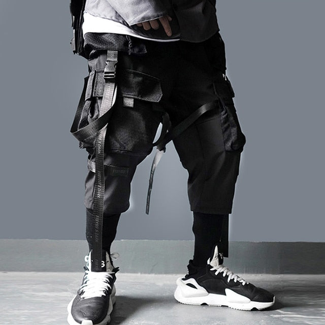 Detachable Multi-Pocket Cargo Pants Men Harajuku Hip Hop Streetwear Joggers Man Elastic Waist Sweatpants