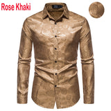 Men's Floral Black Dress Shirts Stylish New Long Sleeve Steampunk Shirt Men Party Club Bar Social Shirt Male Chemise Homme