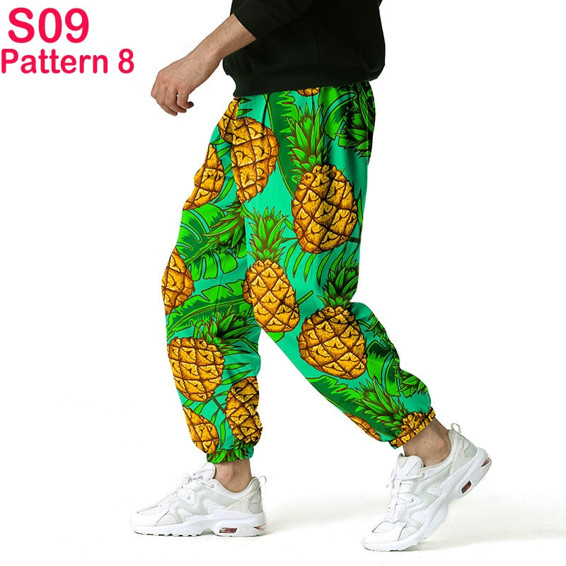 Fashion Traditional Nation Print Cotton Linen Joggers Pants Men Hip Hop Harem Trousers Mens Hippie Casual Streetwear Sweatpants