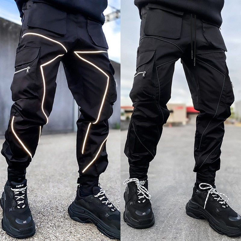 Cargo Pants Men's European And American Tide Loose Straight Sweatpants Multi-Pocket Trend Hip-hop Tight Pants