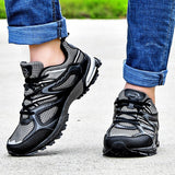 New Arrival Classics Style Men Running Shoes Cow Split Mesh Men Sport Shoes Lace Up Outdoor Jogging Shoes