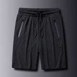 M-5XL Men's Summer Loose Quick-Drying Breathable Shorts Ice Silk Pants Sweatpants Ultra-Thin Mesh Running Fitness
