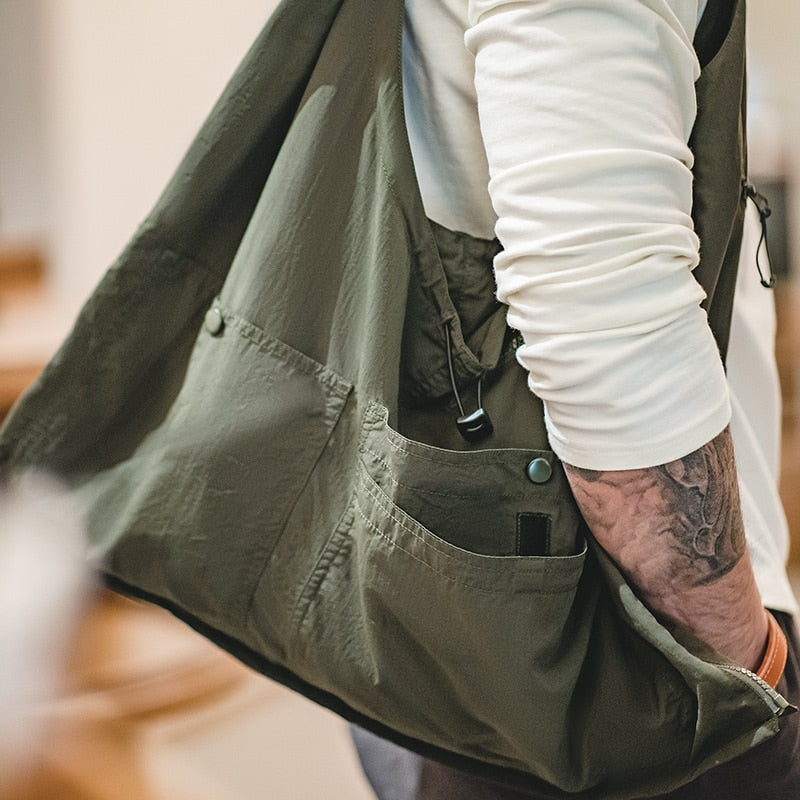Maden New Arrival Large Capacity Army Green Men's Handbag Summer Camping Working Vest Dual-use Satche Jacket Tactical Backpack