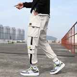 Classic Streetwear Casual Men Ribbons Harem Jogging Pants Male Slim Fit Spring Cargo Pants Multi-Pockets Women Trousers Jo